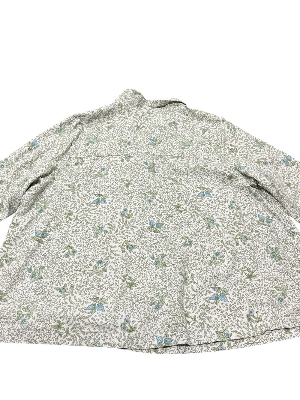 Laura Ashley Cottagecore Blue Green Floral Top 2X Romantic Prairie Blouse - Picture 9 of 9